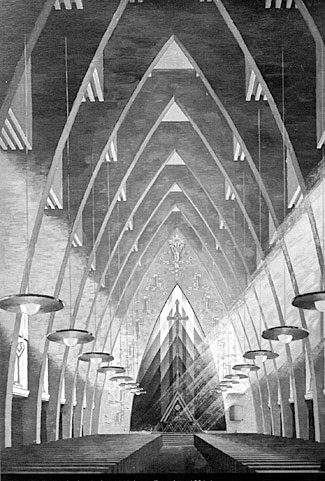 Church at Hohenzollernplatz, 1930-1933. Architects: Fritz Höger, Ossip Klarwein. Photo: Archive of the Protestant parish at Hohenzollernplatz.